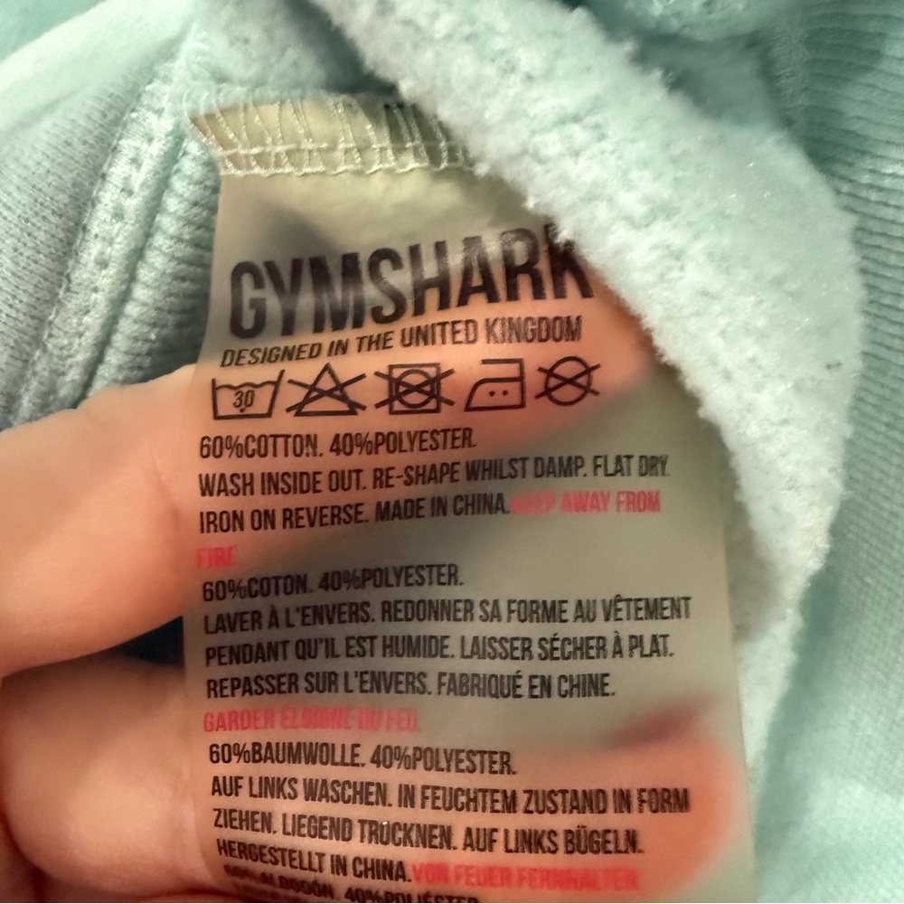 Bundle of 2 Gymshark XS Gray Light Blue Logo Hoodie Fleece Pullover Sweatshirt - Picture 11 of 12